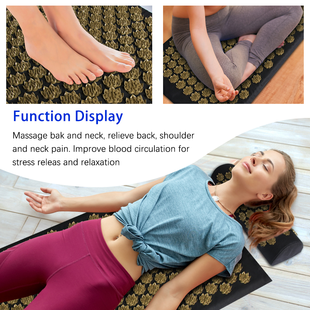 Pilates Yoga Mat - Shiatsu Acupressure Mat Spike Massage Pad