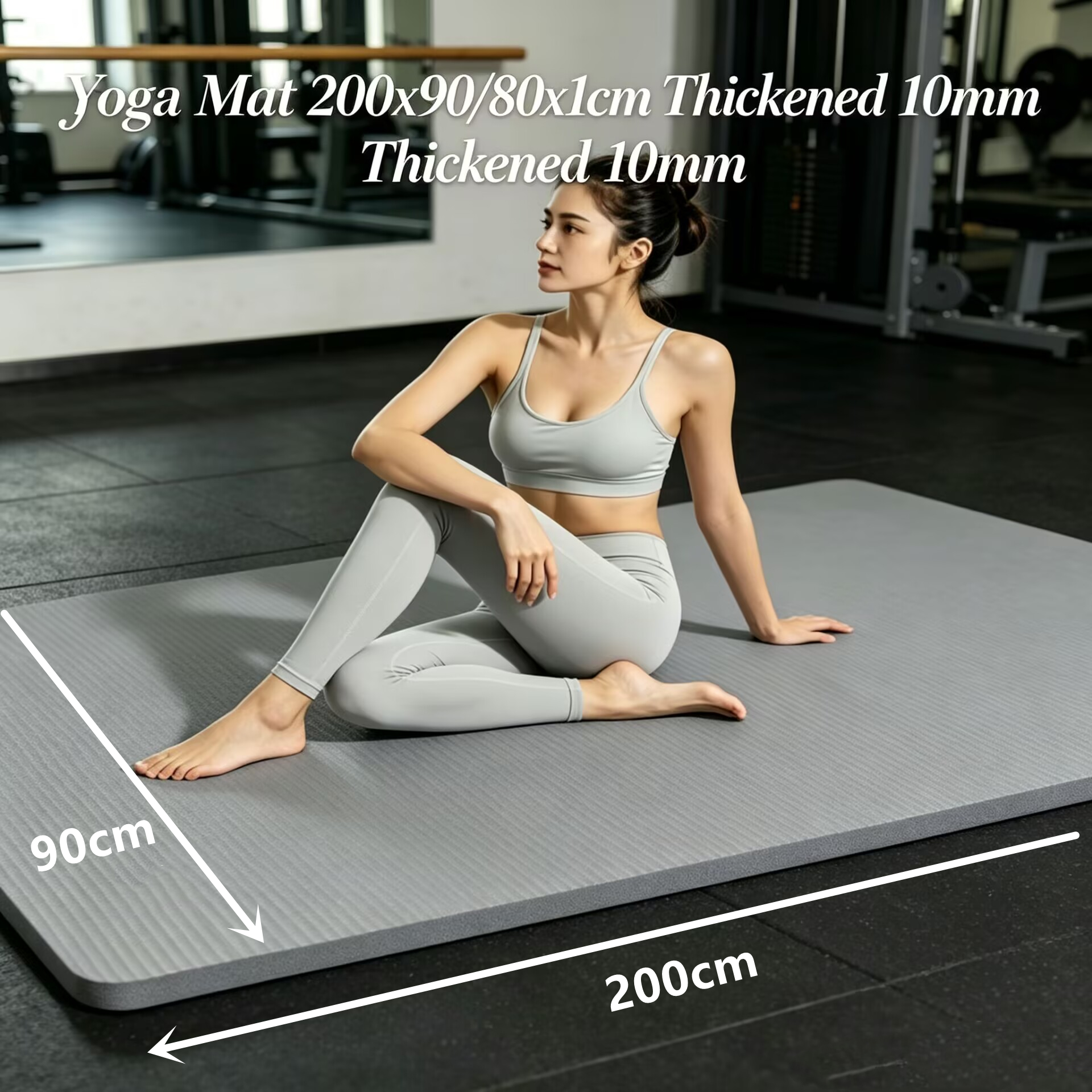 Pilates Yoga Mat Thickness - 10MM Extra Thick Outdoor 200cmX90/80cm Yoga
