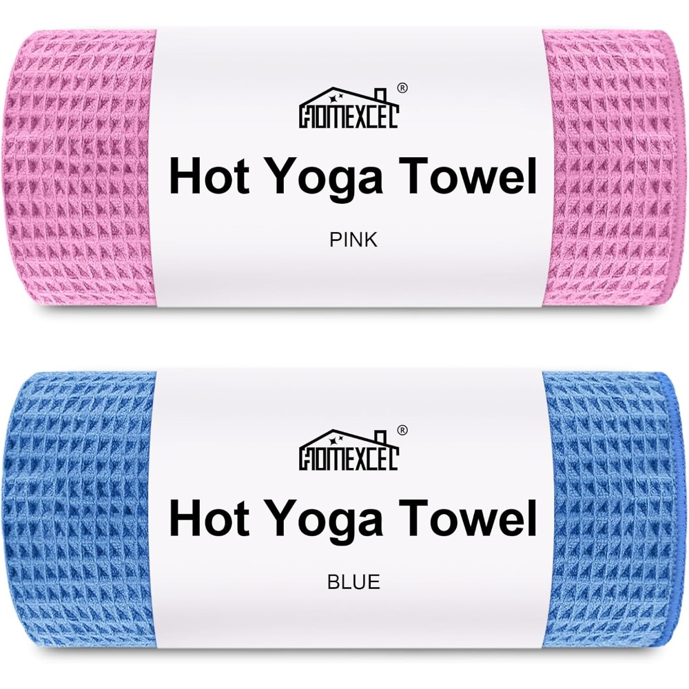 Pilates Yoga Mat - Hot Yoga Towels 2 Pack, (26.5