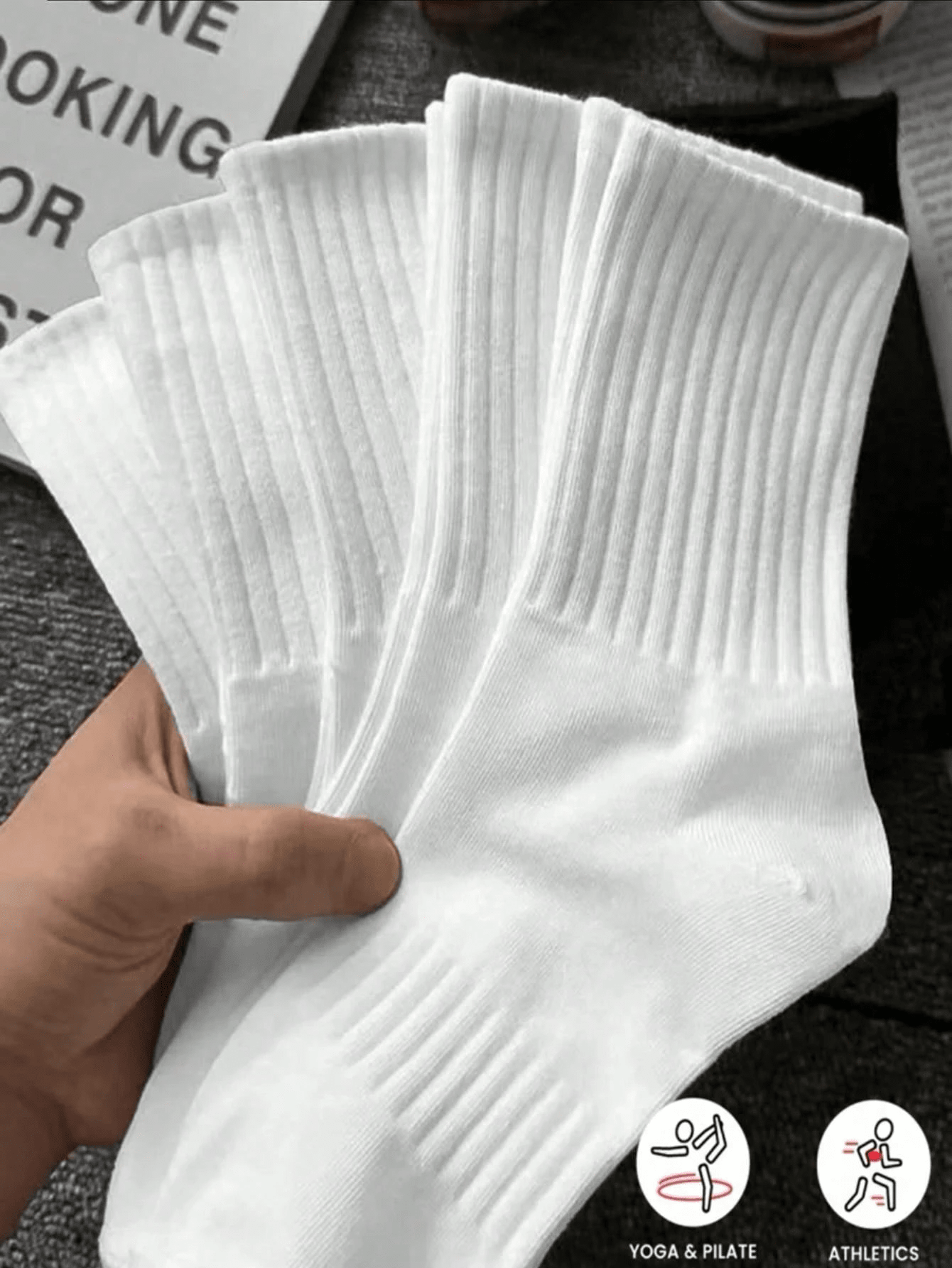 Unisex Thick Crew Socks White  - Yoga Pilates Girl 评论和价格