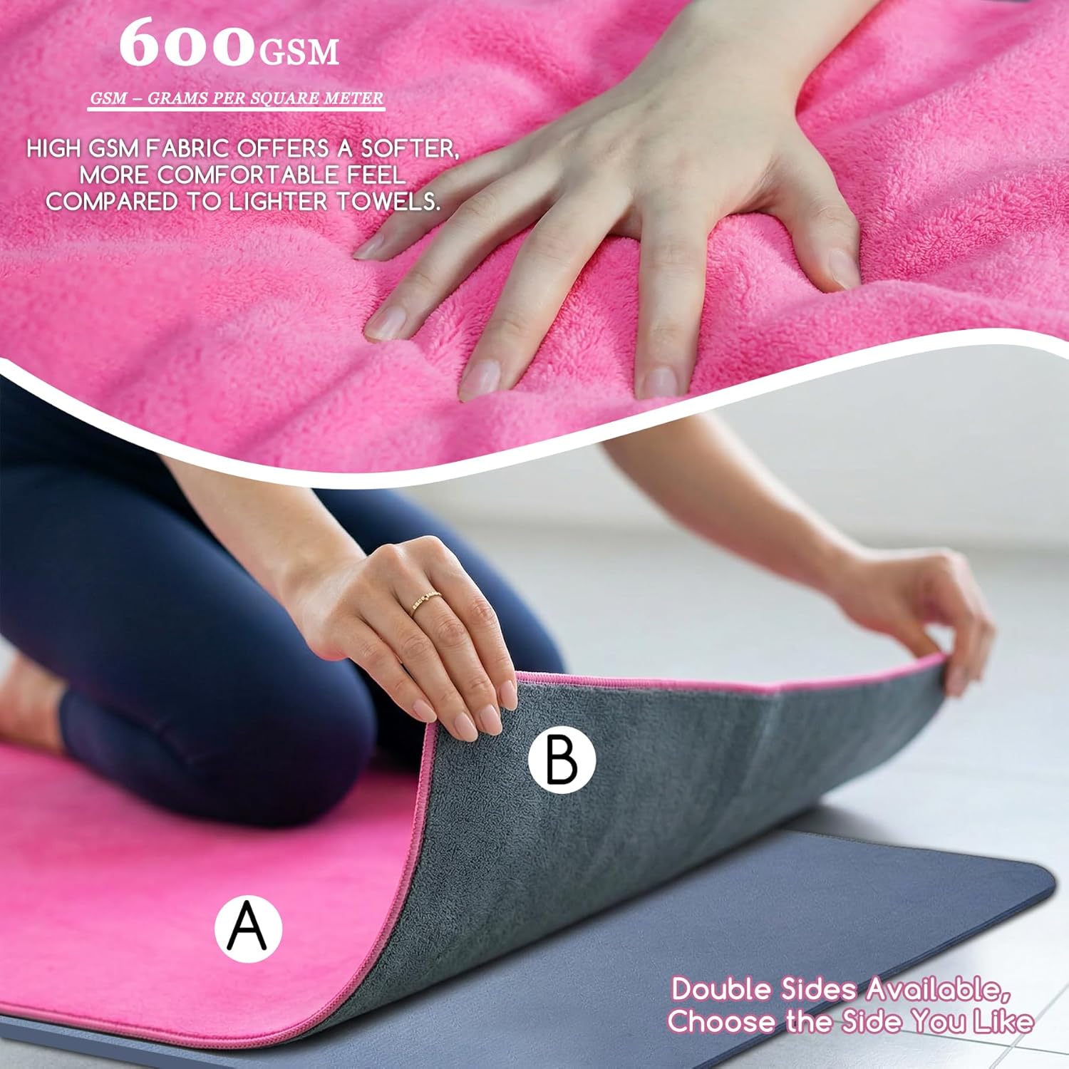 Yoga Mat Towel, Extra Thick 60 - Pilates Yoga Mat 评论和价格