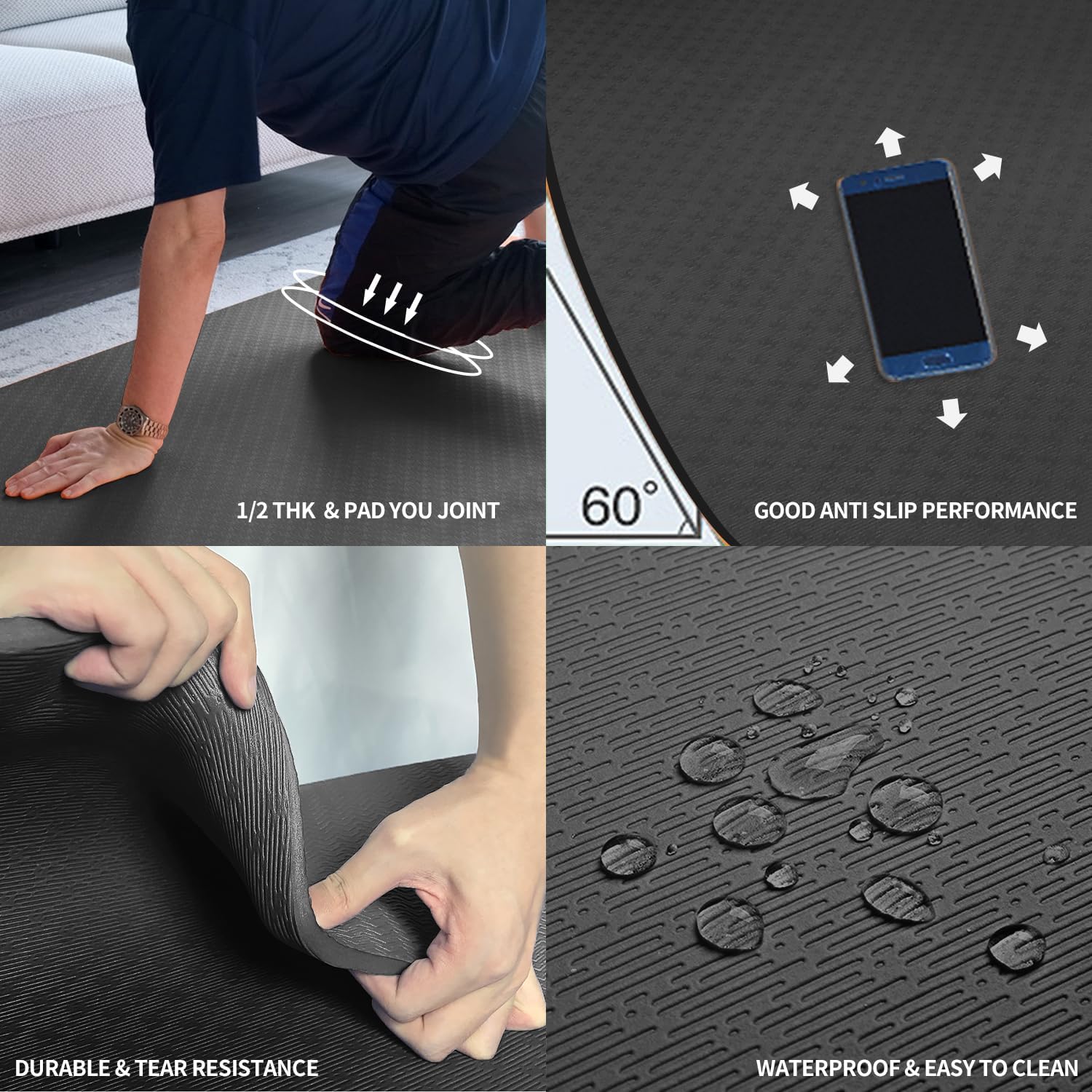 Extra Thick TPE Yoga Mat 6'x4' - Pilates Yoga Mat 评论和价格