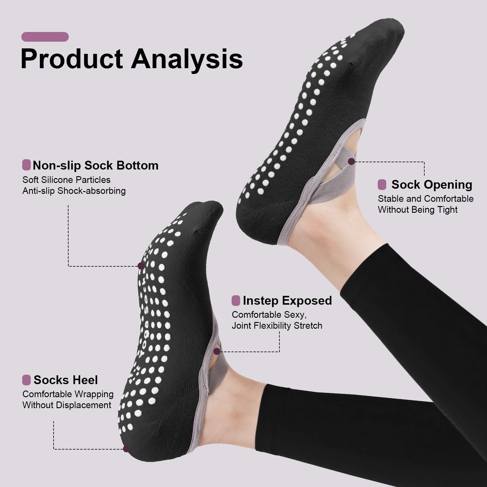 4-pack women's Pilates socks,  - Pilates Yoga Mat 评论和价格