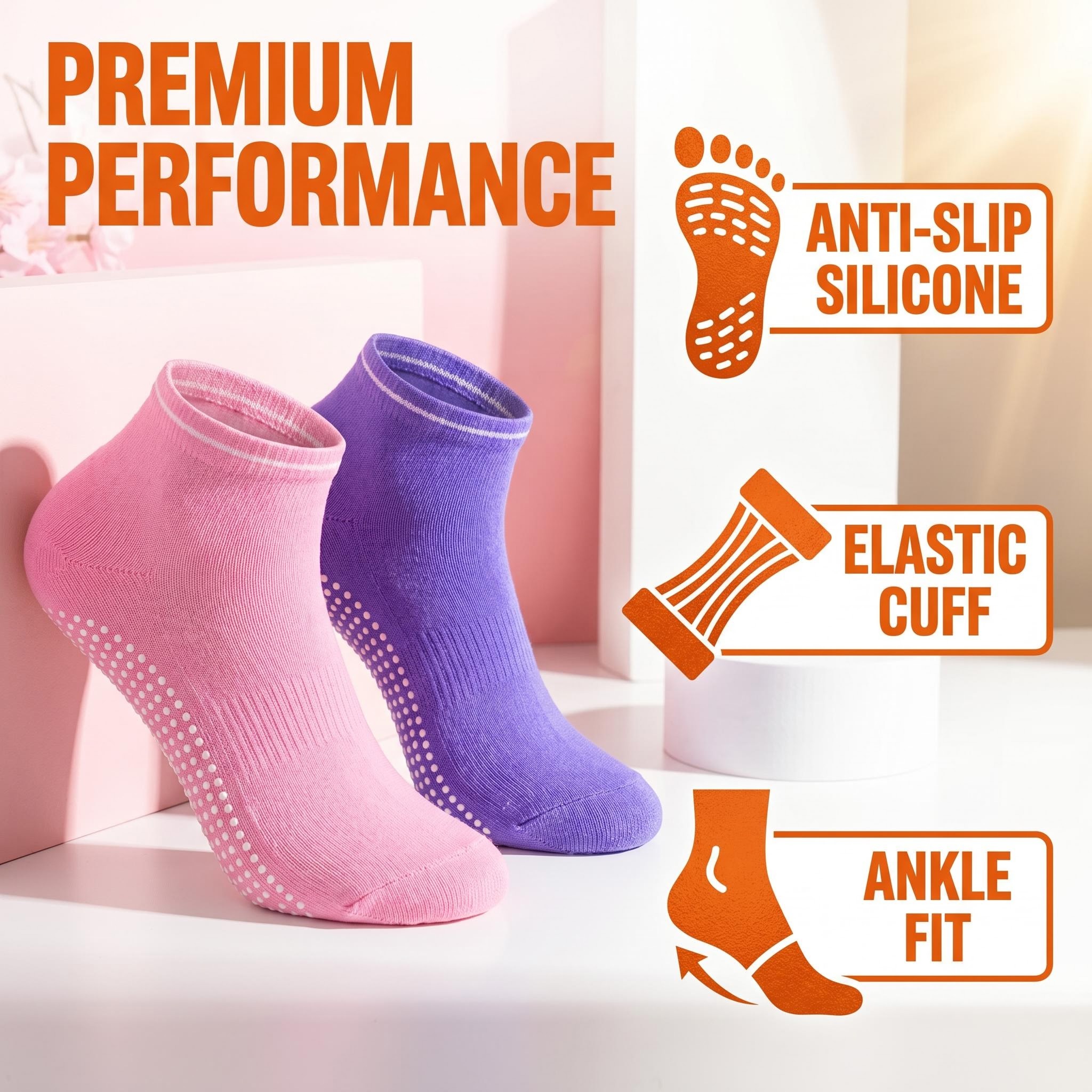 Full Foot Non-slip  Elastic so - Yoga Pilates Girl 评论和价格