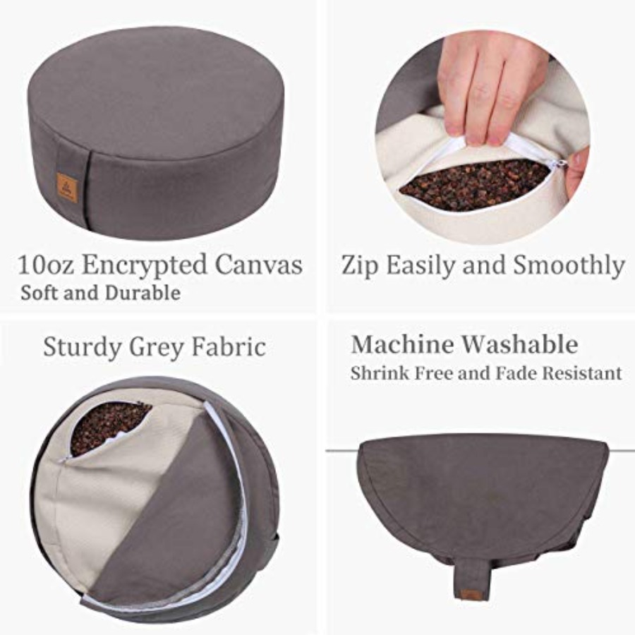 Zafu Buckwheat Meditation Cush - Bolster Cushion Round 评论和价格
