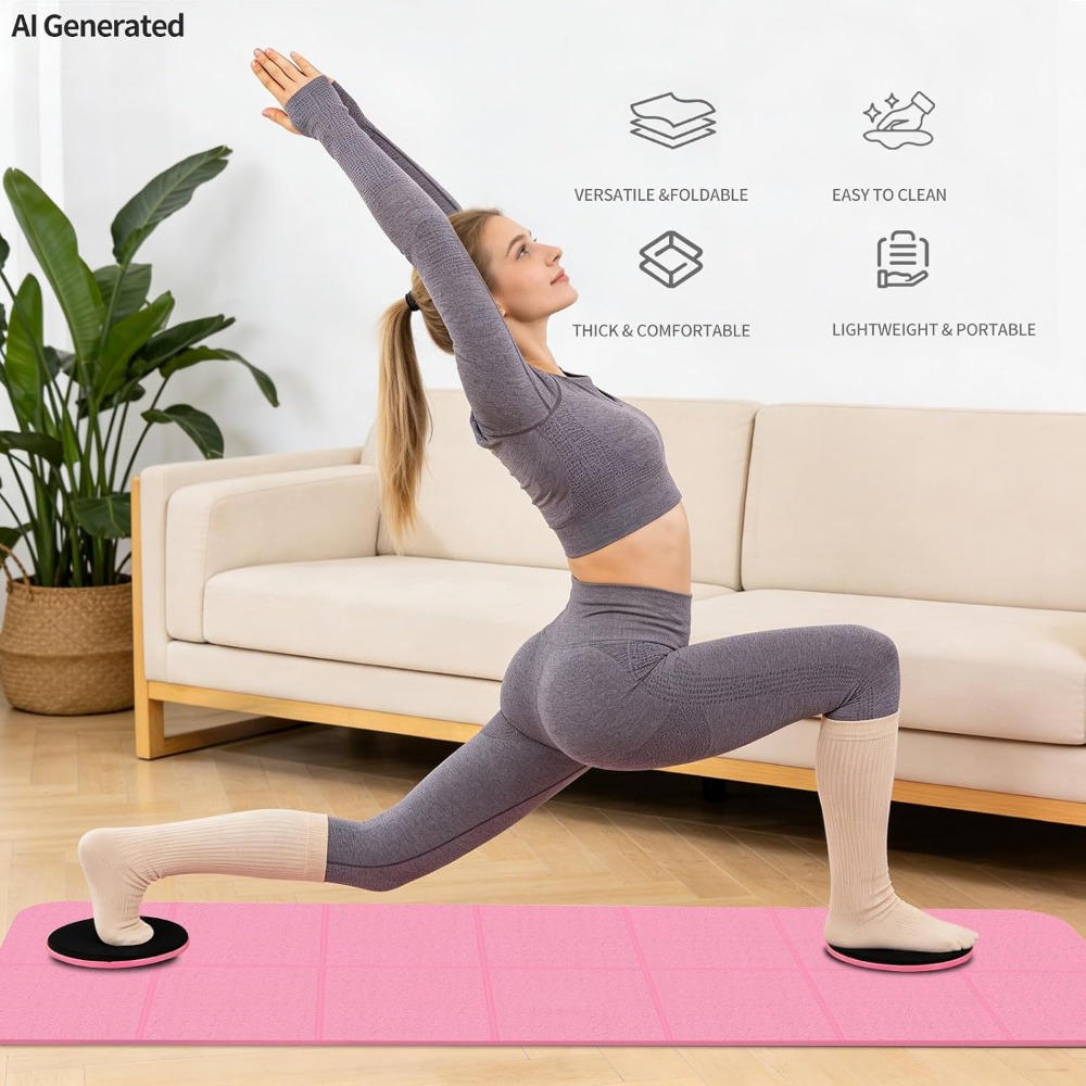 Foldable Yoga Mat with Resista - Pilates Yoga Mat Thickness 评论和价格