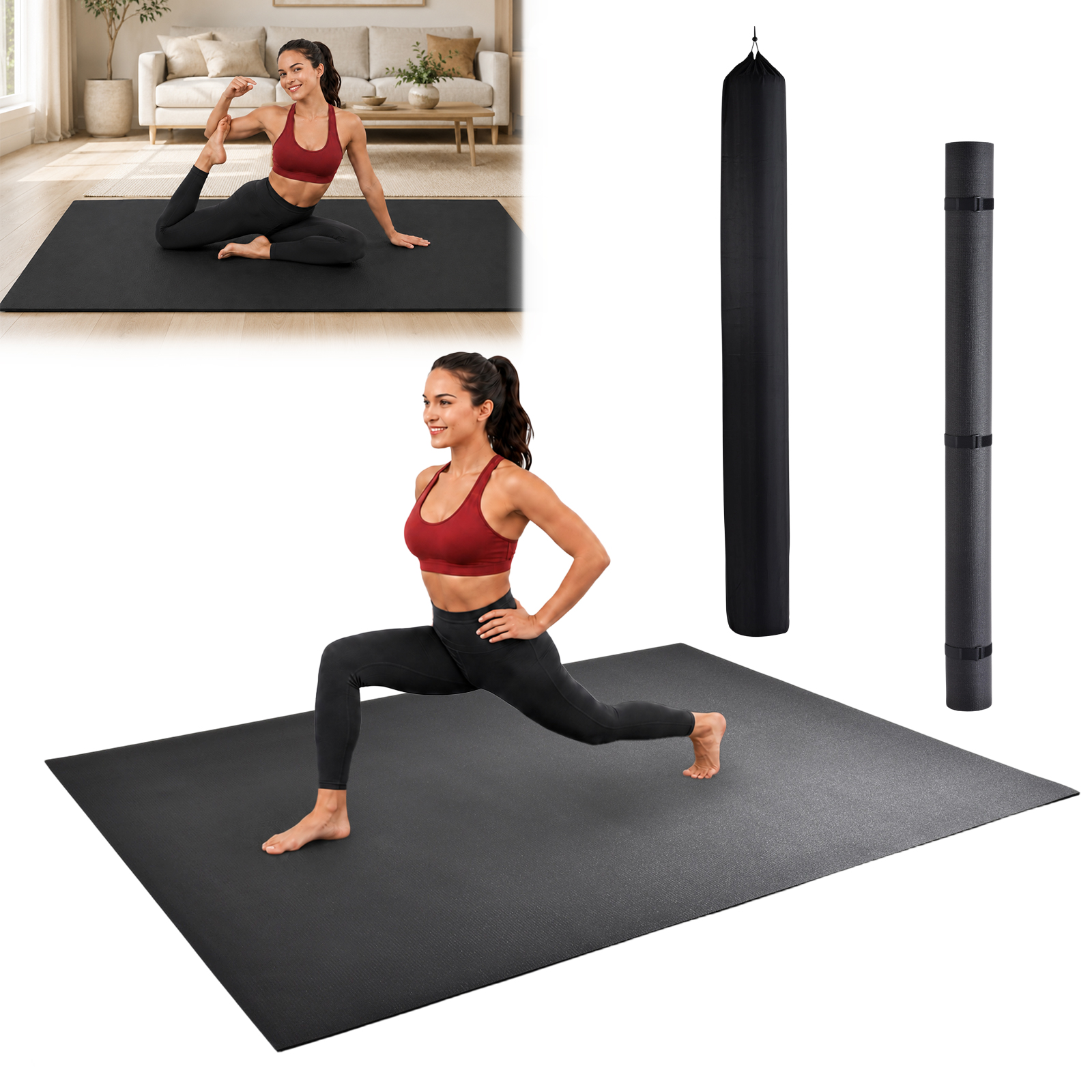Extra Large Double Yoga Mat 96 - Pilates Yoga Mat Thickness 评论和价格
