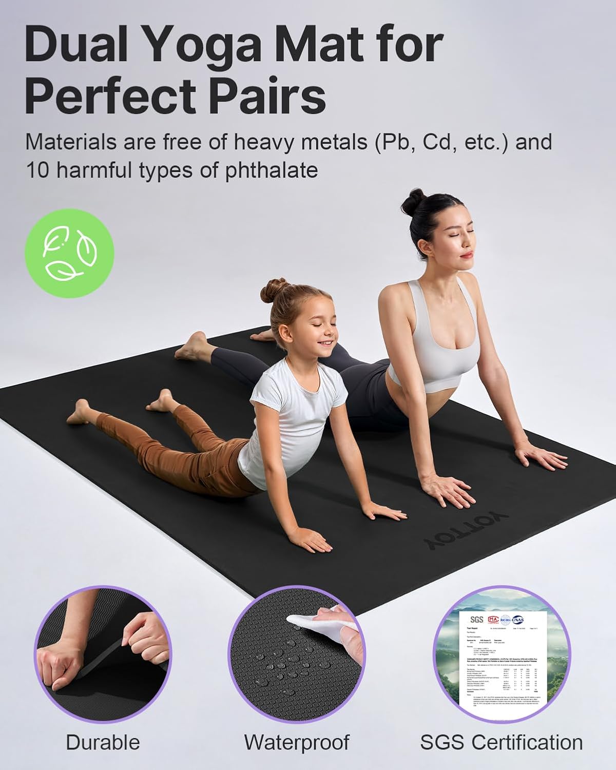 Large Yoga Mat 75x52x1/2in, Ex - Pilates Yoga Mat 评论和价格