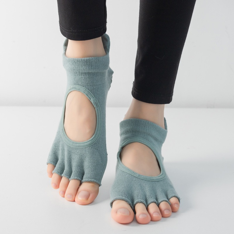 Women's Half Toe Grip Yoga Soc - Pilates Yoga Footwear 评论和价格