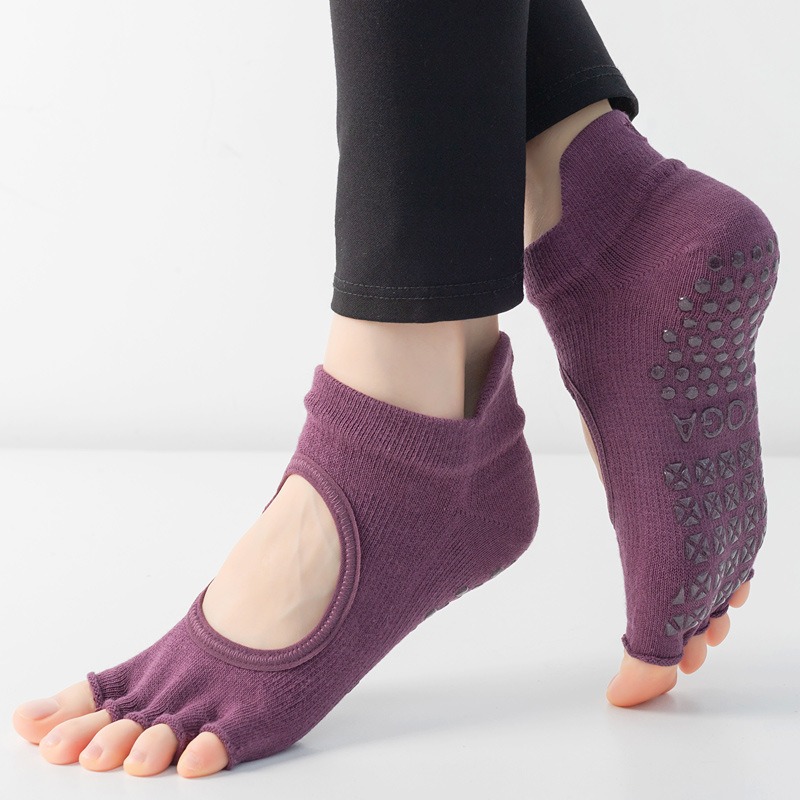 Women's Half Toe Grip Yoga Soc - Pilates Yoga Footwear 评论和价格