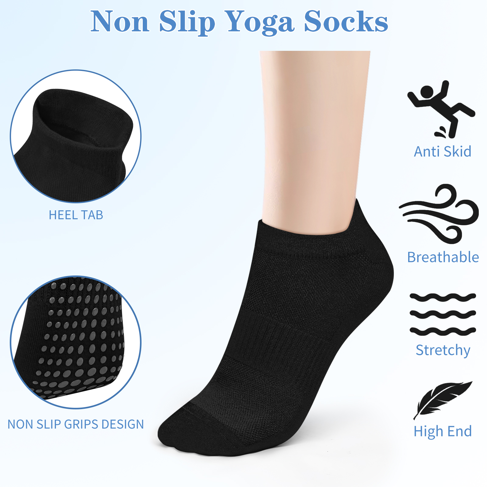 3 Pairs Yoga Socks Women Cotto - Pilates Yoga Gym 评论和价格