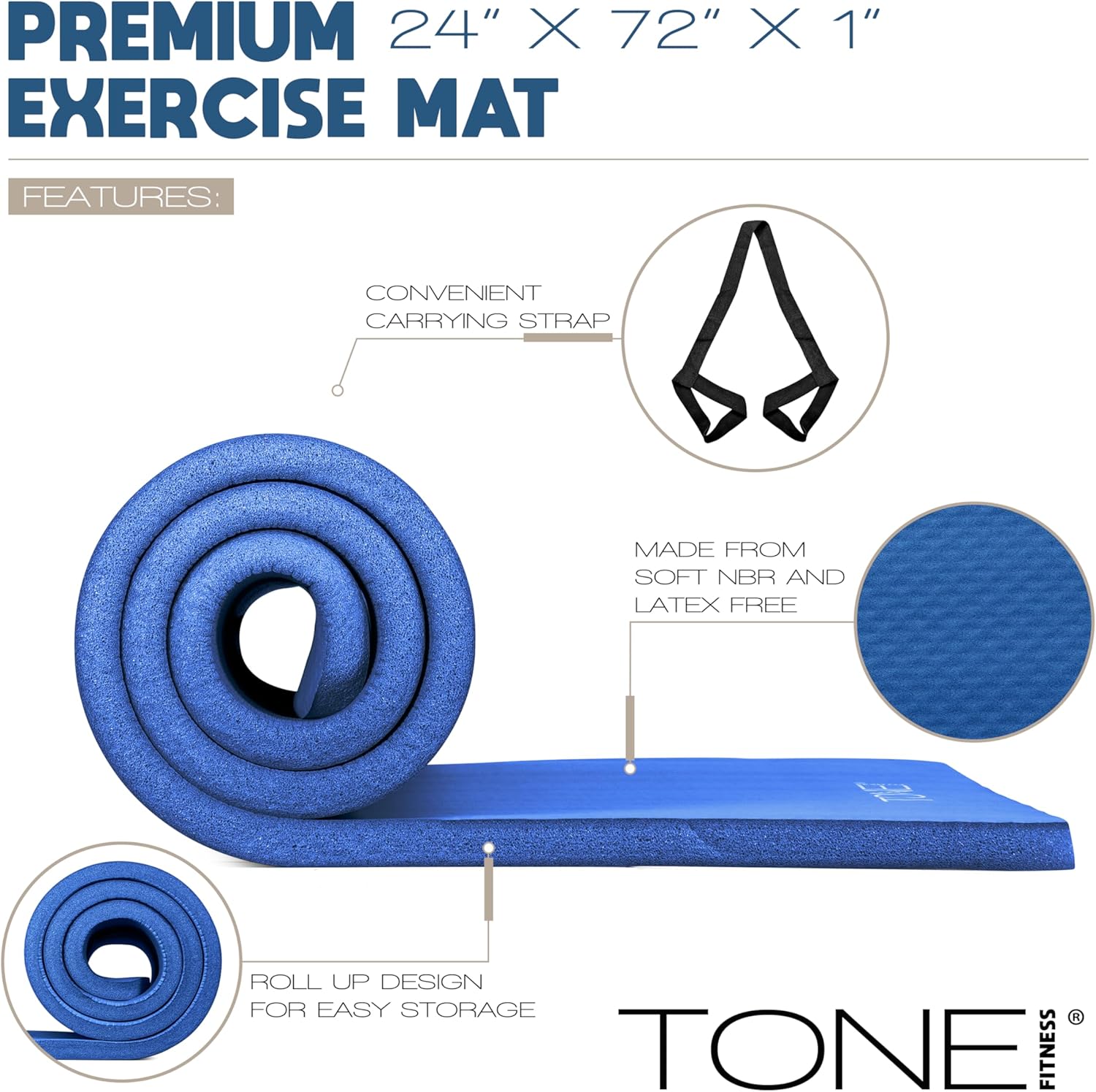1-Inch Thick Yoga Mat, High-De - Pilates Yoga Mat 评论和价格